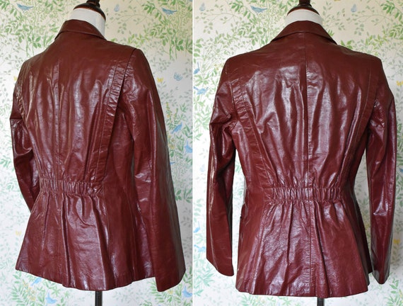 BROOKLYN 1970's Vintage Dark Oxblood Red Brown Le… - image 5