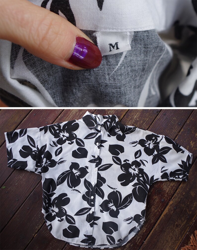 White Cotton Tropical Hawaiian Shirt size Medium MIDNIGHT in Maui 1980/'s Vintage Black