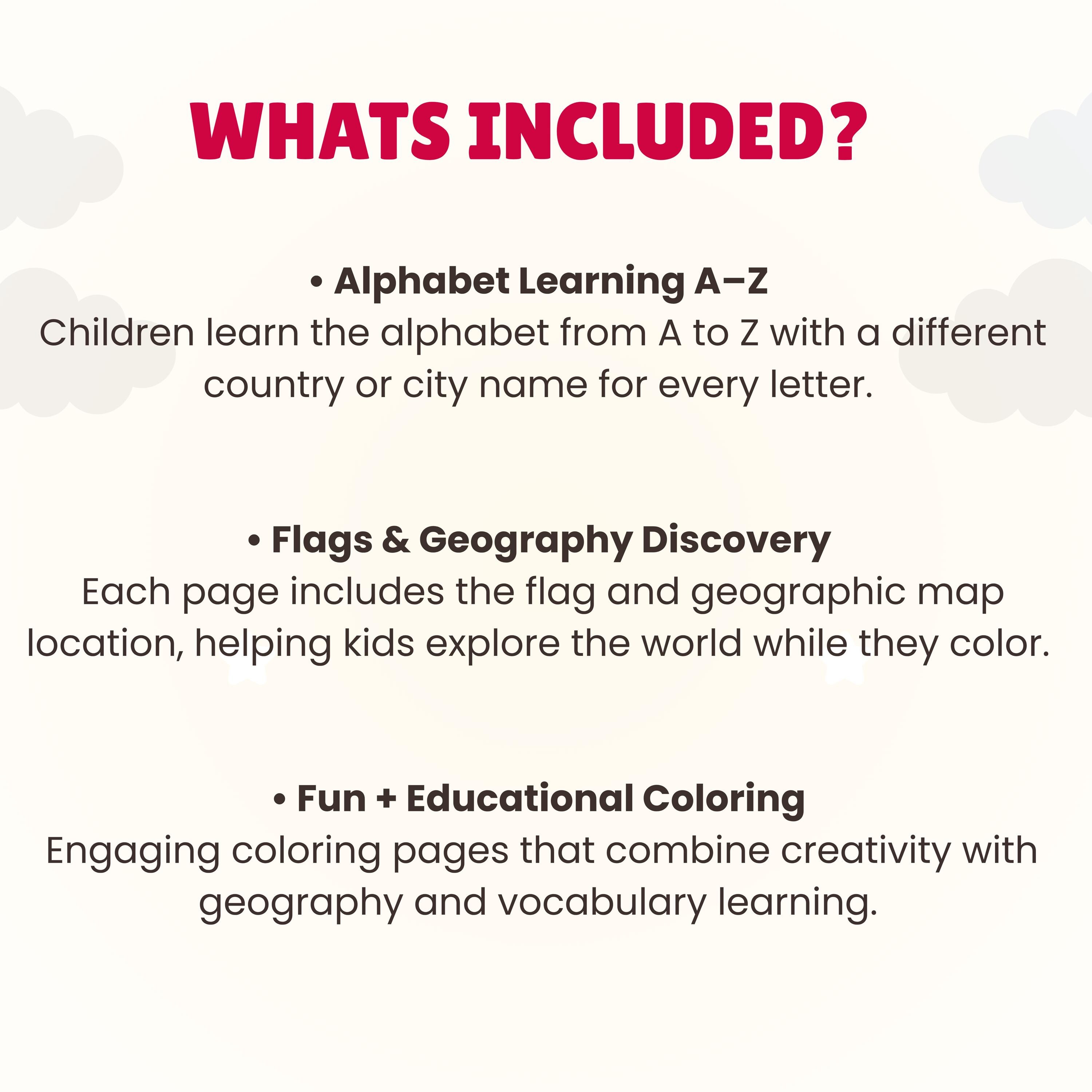 A to Z Alphabet Coloring Pages, Around the World Coloring Book, Flags ...