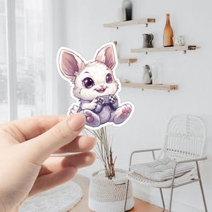 Rabbit Gamer Sticker A | Rabbit Stickers Animal Stickers Pet Stickers Waterproof Scratch Resistant Stickers Gifts For Friends Party Gifts