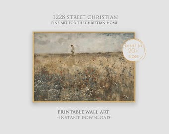 Christ Among Wildflowers Print: Christian Home Decor (Digital Download)