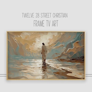 Jesus Walking on Water Frame TV Art: Christian Digital Download