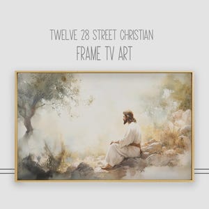 Jesus in Gethsemane Frame TV Art: Christian Digital Download