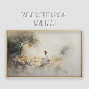Jesus in Gethsemane Frame TV Art: Christian Digital Download