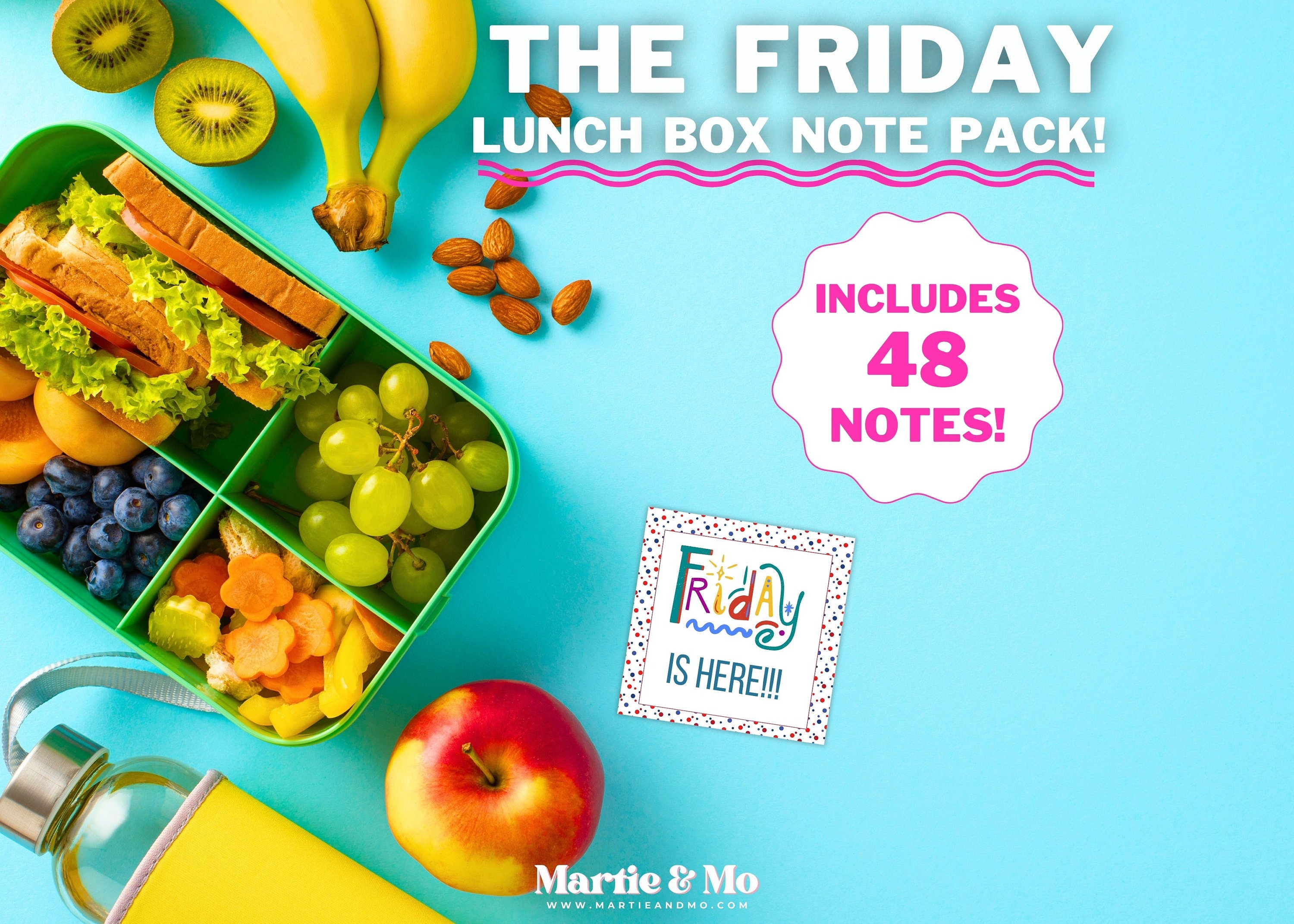 Lunch Box FRIDAY Notes, Kids Lunchbox Notes, Printable Lunch Box Notes ...