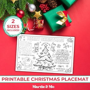 Christmas Placemat, Christmas Printable Placemat, Christmas coloring page, Christmas kids activity, Instant Download (PM14)