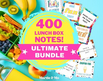 Pacote de notas para lancheira, notas para lancheira infantil, notas para lancheira para impressão, notas para lancheira de curiosidades, notas para lancheira de piadas, download instantâneo (LB1)