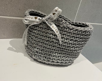 Crochet, handmade basket for home. Perfect for a gift or a treat for yourself!
