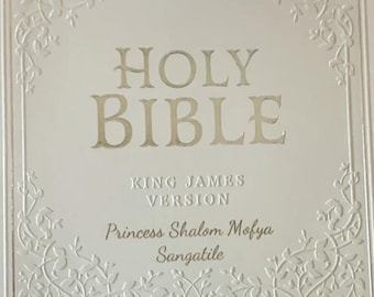 Personalized  KJV Holy Bible, Thinline Large Print Faux Leather Red Letter Edition Thumb Index & Ribbon Marker, King James Version,