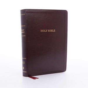 Biblia Santa KJV: Letra gigante, cuero suave burdeos de lujo, letras rojas, impresión cómoda, Biblia grabada, Biblia personalizada, bautismo, graduación