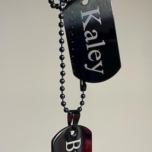 Personalized Dog Tags Necklace for Men Dad Stainless Steel Custom Text Army Military Dog Tag