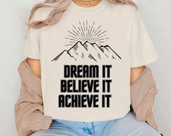 T-shirt met motiverende quote, positive vibes, goal-getters