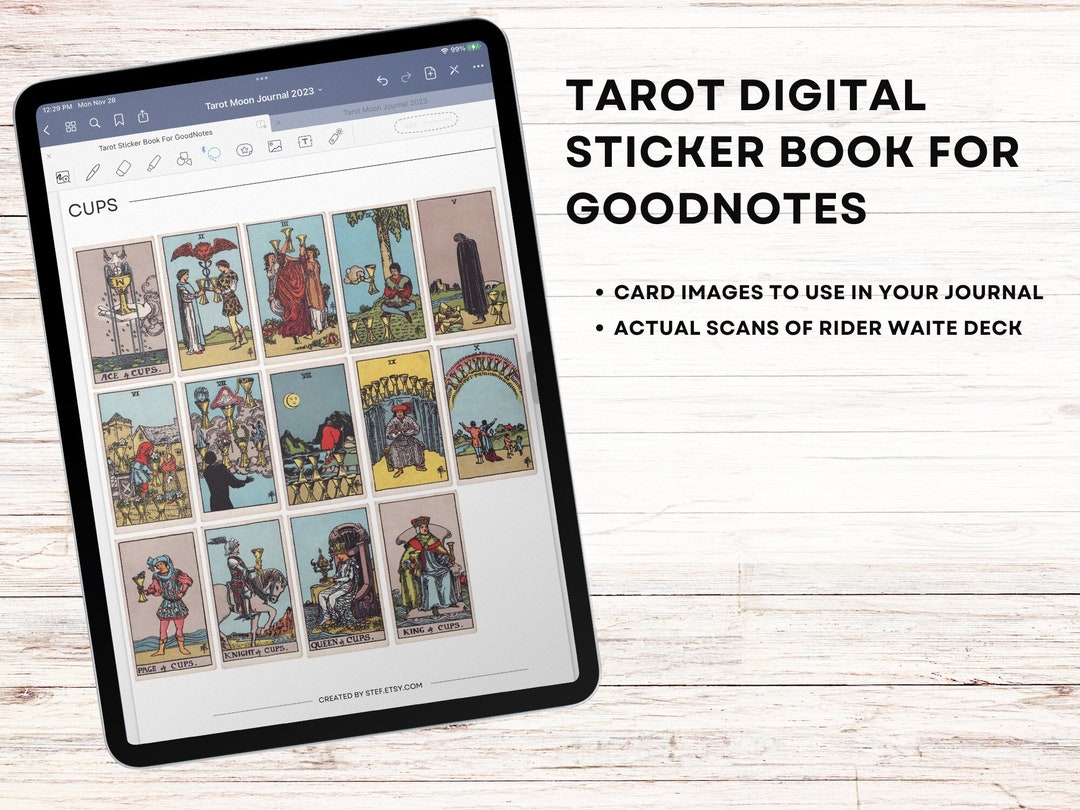 Goodnotes Tarot Digital Sticker Book rider Waite Deck Etsy