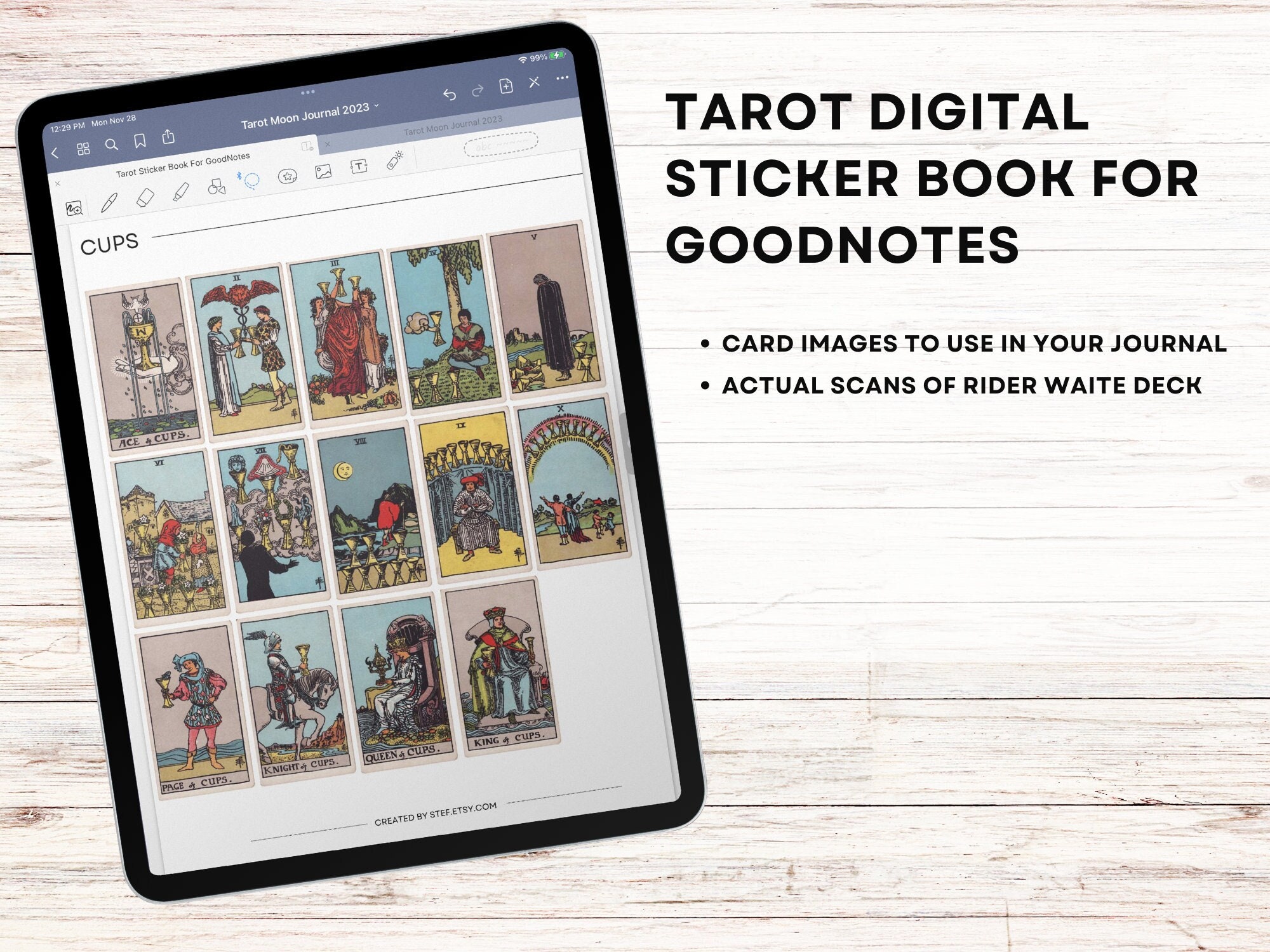 Medium Tarot Stickers (2 inch) - Full Deck - Tarot Journal - Tarot