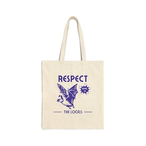 Austin &quot;Locals Only&quot; Bat Canvas Tote | Reusable & Eco-Friendly | Austin Pride Gift | Austin Souvenir Tote | Keep Austin Weird Tote