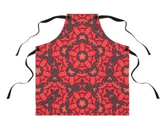 Red Boho Apron