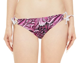 Royal Pink Loop Tie Side Bikini Bottom
