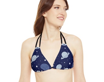 Outerspace Strappy Triangle Bikini Top