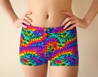 Regenboog tie-dye boyshorts