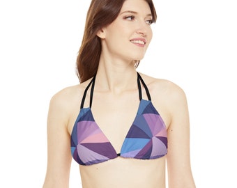 Purple Confusion Strappy Triangle Bikini Top