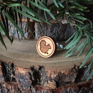 Smart Squirrel Ring. Squirrel Ring. Wood Ring. Gifts Under 20. Adjustable Ring. Laser Cut Ring. Gift For Her. Girlfriend Gift. Chipmunk Ring image 3