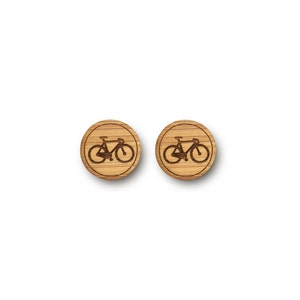 Bicycle Earrings. Bike Earrings. Wood Earrings. Stud Earrings. Laser Cut Earrings. Bamboo Earrings. Gifts For Her. Gift For Women. Velo