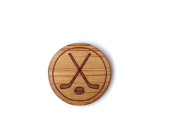 Hockey Pin. Ice Hockey Pin. Wood Tie Pin. Wood Lapel Pin. Tie Pin. Lapel Pin. Mens Lapel Pin. Boutonniere. For Him. Gifts For Dad. Hockey