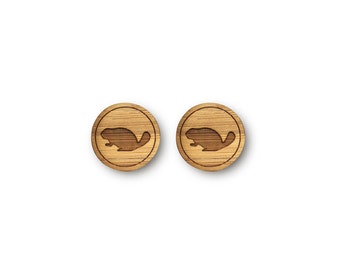 Beaver Earrings. Wood Earrings. Stocking Stuffer. Laser Cut Earrings. Bamboo Earrings. Gifts For Her. Gifts For Women. Canadian Earrings