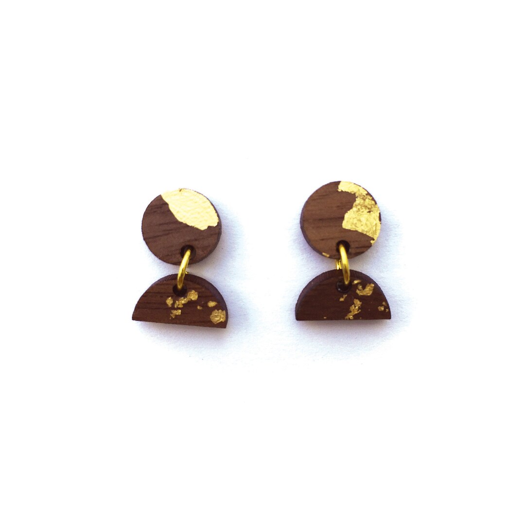 Green Marble Teardrop Earrings For Women - Boho Gold Foil Dangle Earrings, Holiday Gift - View #10