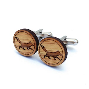 Fantastic Fox Cufflinks. Fox Cufflinks. Woodland. Wood Cufflinks. Groomsmen Gift. Groom Gift. Gift For Men. Mens Gift. Gifts For Dad. Fox. image 1