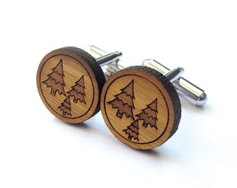 Fresh Forest Cufflinks. Tree Cufflinks. Wood Cufflinks. Groomsmen Gift. Groom Gift. Gift For Men. Mens Gift. Gifts For Dad. Gifts Under 25.