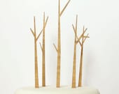 Trees Cake Topper Set - Bamboo - Wedding Cake Topper - Rustic Wedding - Modern Wedding