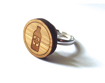 Beer Ring. Beer Bottle Ring. Canadian Ring. Wood Ring. Gifts Under 25. Gift for Her. Beer Jewelry. Friend Gift. Girlfriend Gift. Mom Gift.