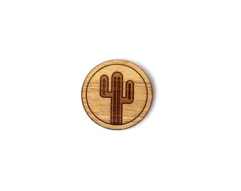 Cactus Pin. Desert Pin. Wood Tie Pin. Wood Lapel Pin. Tie Pin. Lapel Pin. Mens Lapel Pin. Boutonniere. Dad Gifts. Groomsmen Gift. Cacti