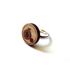 Pennyfarthing Ring. Bicycle Ring. Bike Ring. Wood Ring. Gifts Under 25. For Her. Cyclist Gift. Cycling Ring. Bike Jewelry. Girlfriend Gift