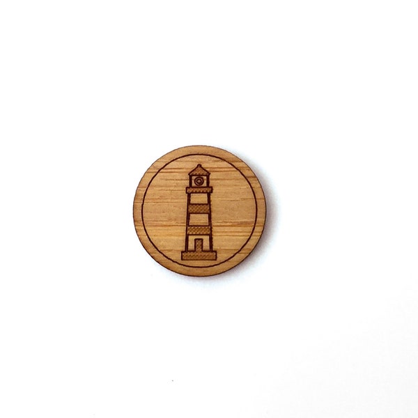 Lighthouse Pin. Sailor Pin. Wood Tie Pin. Wood Lapel Pin. Tie Pin. Lapel Pin. Mens Lapel Pin. Boutonniere. Groomsmen Gift. Nautical