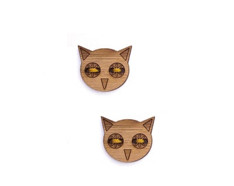 Little Owl Wood Button Set. Owl Buttons. Bird Buttons. Wood Buttons. Decorative Buttons. Cute as a button. Laser Cut Button. Owls. Birds