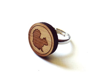 Smart Squirrel Ring. Squirrel Ring. Wood Ring. Gifts Under 20. Adjustable Ring. Laser Cut Ring. Gift For Her. Girlfriend Gift. Chipmunk Ring
