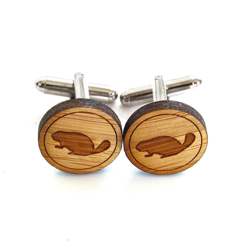 Gift For Men Beaver Cufflinks Groom Gift Busy Beaver Cufflinks Canadian. Groomsmen Gift Wood Cufflinks Gifts For Dad Mens Gift