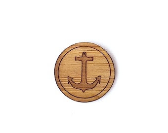 Anchor Pin. Navy Pin. Wood Tie Pin. Wood Lapel Pin. Tie Pin. Lapel Pin. Mens Lapel Pin. Boutonniere. Dad Gifts. Groomsmen Gift. Nautical