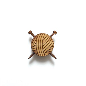Yarn Ball Pin. Yarn Pin. Wood Tie Pin. Wood Lapel Pin. Tie Pin. Lapel ...