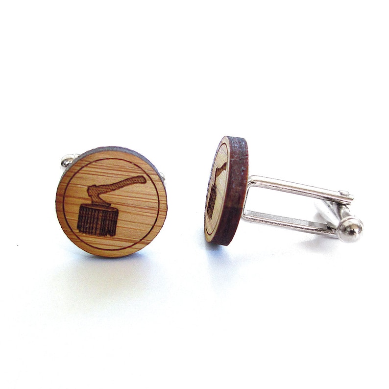 Ax Cufflinks Gift For Men Lumberjack Cufflinks Groomsmen Gift Gifts For Dad. Wood Cufflinks Mens Gift Groom Gift Axe Cufflinks