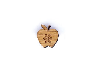 Sweet Apple Pin. Apple Pin. Bamboo Pin. Wood Pin. Bamboo Pin. Laser cut Pin. Gifts under 20. Gifts for her. Lapel Pin. Teacher Gift. Apple