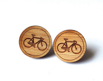 Medium Bicycle Earrings. Bike Earrings. Wood Earrings. Stud Earrings. Laser Cut Earrings. Bamboo Earrings. Gifts For Her. Gift For Women.