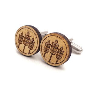 Prairie Cufflinks. Wheat Cufflinks. Wood Cufflinks. Groomsmen Gift. Groom Gift. Country Boy Cufflinks. Gift For Men. Mens Gift. Dad. Farmer