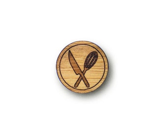Chef Pin.Top Chef Pin. Wood Tie Pin. Wood Lapel Pin. Tie Pin. Lapel Pin. Mens Lapel Pin. Boutonniere. Dad Gifts. Groomsmen Gift. Cook Pin