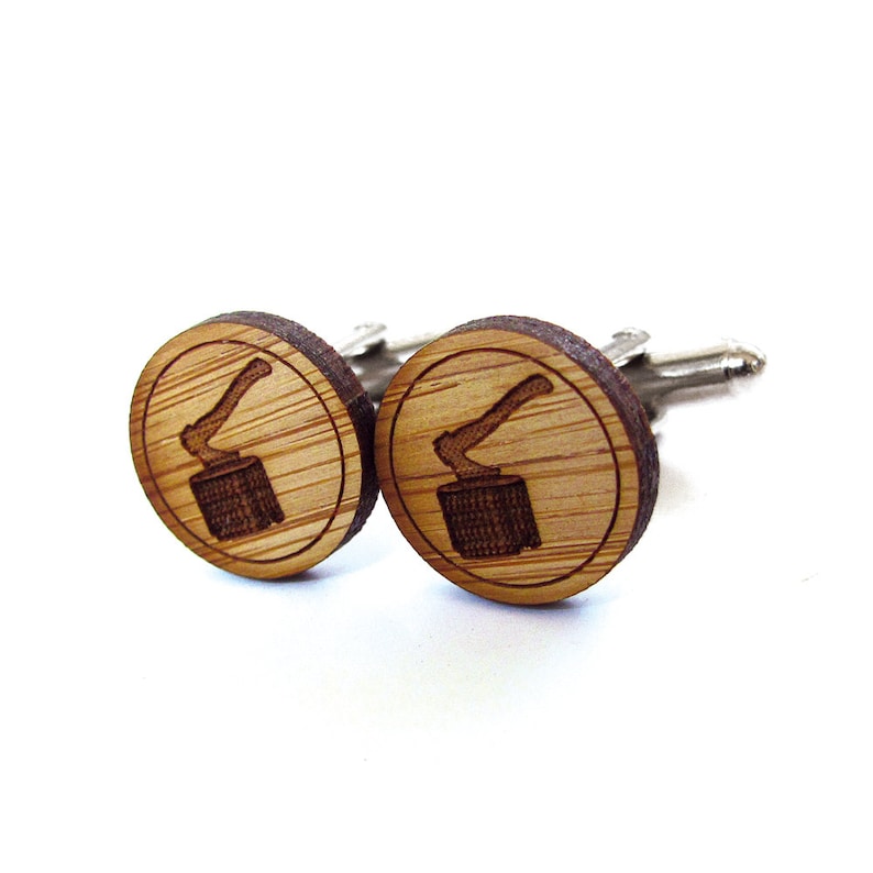 Ax Cufflinks Gift For Men Lumberjack Cufflinks Groomsmen Gift Gifts For Dad. Wood Cufflinks Mens Gift Groom Gift Axe Cufflinks