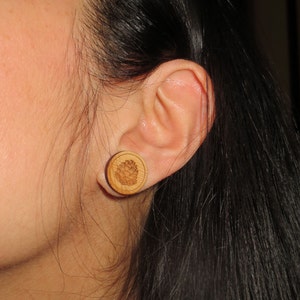 Medium Pinecone Earrings. Wood Earrings. Stud Earrings. Laser Cut Earrings. Bamboo Earrings. Gifts For Her. Gift For Women. Forest Earrings. image 3
