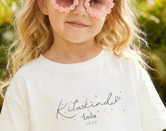 Kitakind 2026 T-Shirt personalisiert mit Namen, Kita Shirt TShirt für Junge Mädchen, Kindergarten Start Pullover, Geschenk für Kitastart