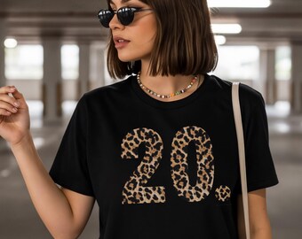 20th Birthday Shirt for Women, Leopard Print – 20 Years T-Shirt for Women, Leopard Print – 20th Birthday Gift Ideas – Leopard Print Birthday Outfit
